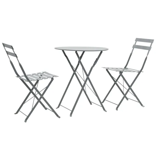 Conjunto Bistrô Aço Cinzento (3 pcs)