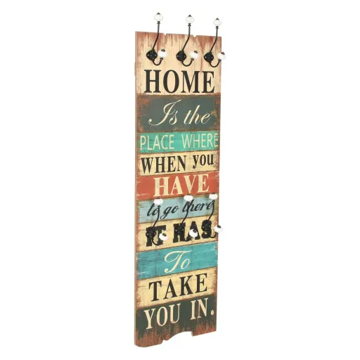 Bengaleiro de Parede com 6 Ganchos 120x40 cm HOME IS