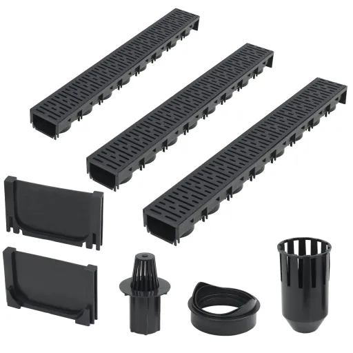 Canais de Drenagem   Plástico 3 m (3 pcs)