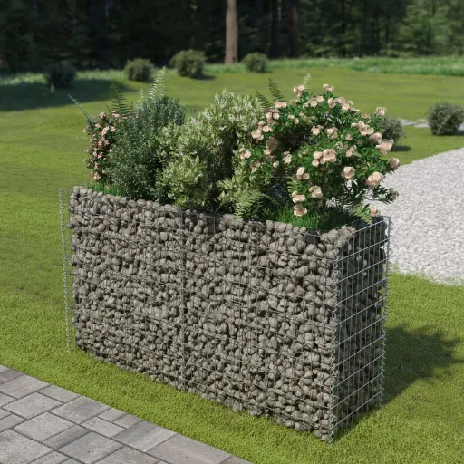 Canteiro Elevado/Cesto Gabião 180x50x100 cm Aço Galvanizado
