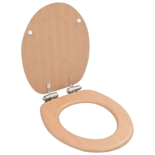 Assento de Sanita com Tampa de Fecho Suave MDF Design Bambu