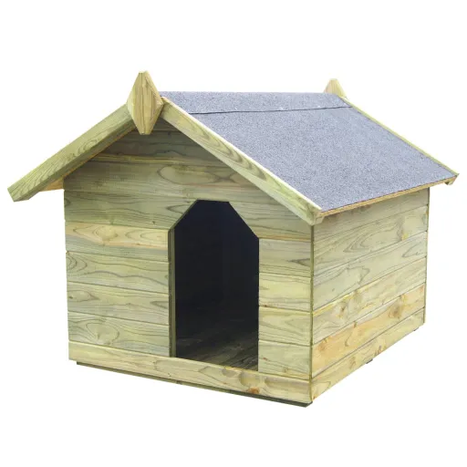 Casota para Cão com Telhado de Abrir Pinho Impregnado