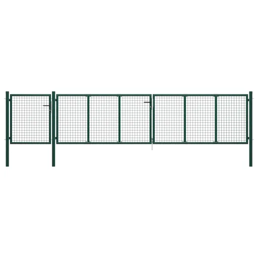 Portão de Jardim em Aço 500 x 75 cm Verde