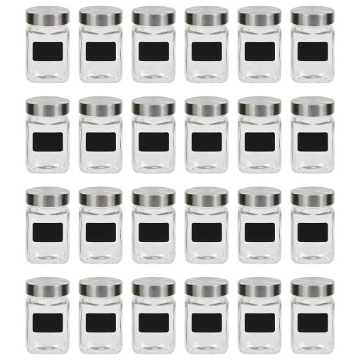Frascos de Vidro com Autocolante   300 ml (24 pcs)