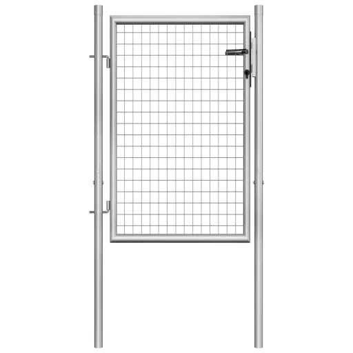 Portão de Jardim em Aço Galvanizado 100x100 cm Cor Prata