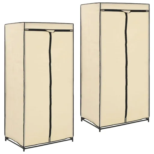 Roupeiros   75x50x160 cm Creme (2 pcs)