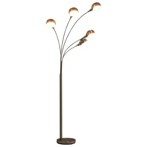 Candeeiro de pé Alto 200 cm 5 x E14 Prateado