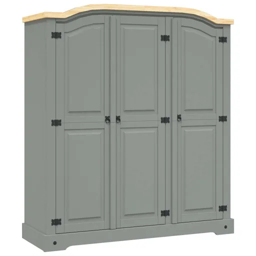 Roupeiro Corona Range Pinho Mexicano com 3 Portas Cinzento