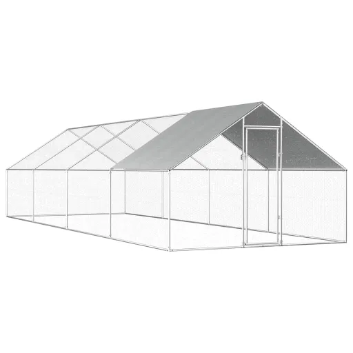 Galinheiro Exterior em Aço Galvanizado 2,75x8x1,92 m