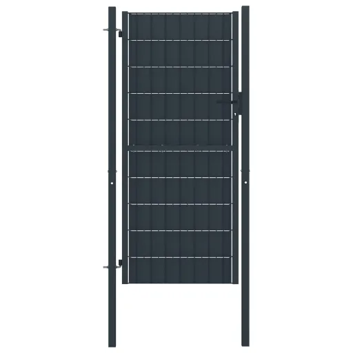 Portão de Cerca em PVC e Aço 100x124 cm Antracite.