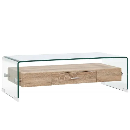Mesa de Centro 98x45x31 cm Vidro Temperado Transparente