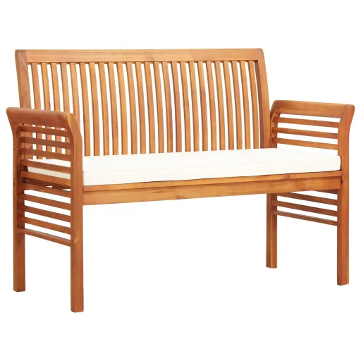 Banco de Jardim 2 Lugares c/ Almofadão 120 cm Acácia Maciça
