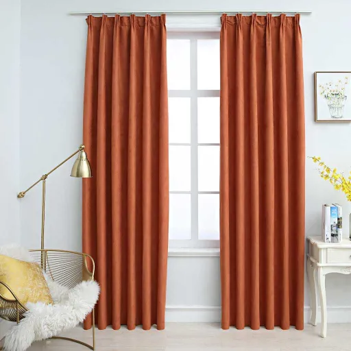 Cortinas Blackout com Ganchos   140x175 cm Ferrugem (2 pcs)