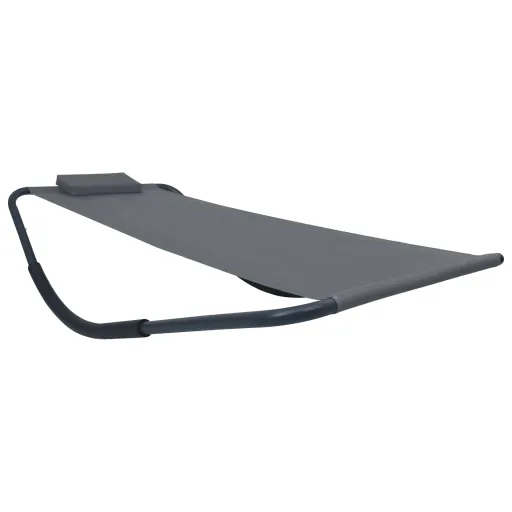 Espreguiçadeira de Jardim 200x90 cm Aço Cinzento