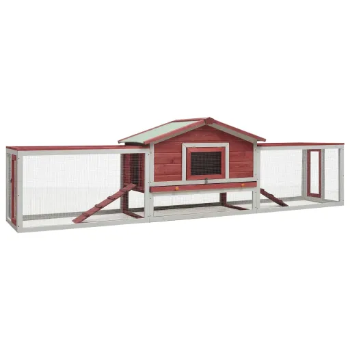 Coelheira 310x70x87 cm Pinho e Abeto Maciços Vermelho