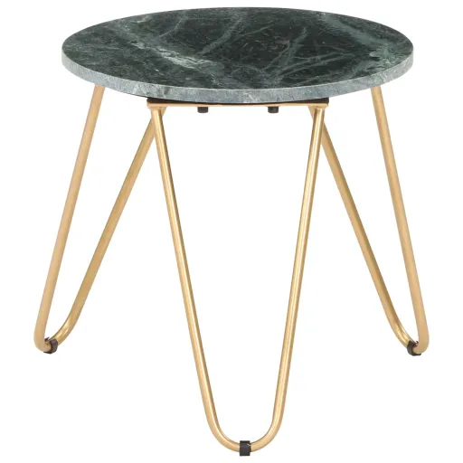 Mesa Centro 40x40x40cm Pedra Genuína Textura Mármore Verde