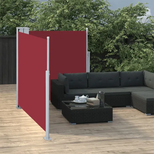 Toldo Lateral Retrátil 100x600 cm Vermelho