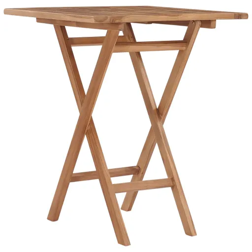 Mesa de Jardim Dobrável 60x60x75 cm Madeira de Teca Maciça