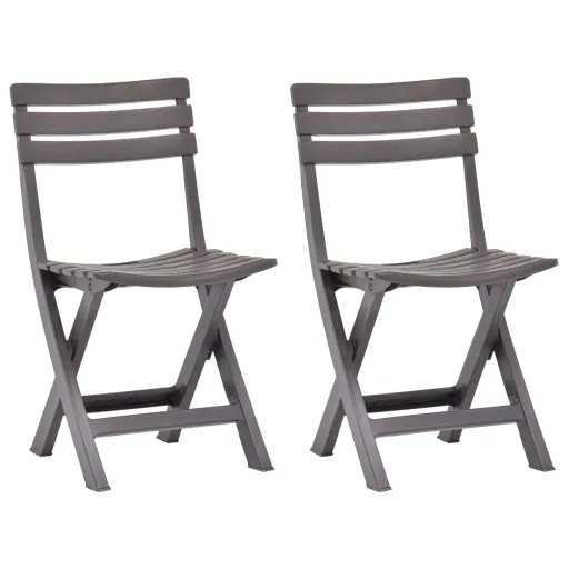 Cadeiras de Jardim Dobráveis   Plástico Moca (2 pcs)