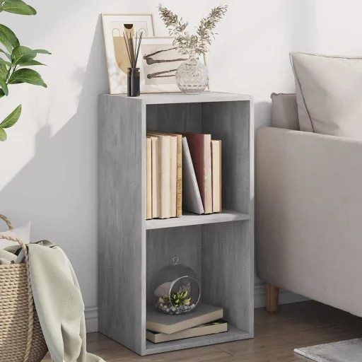 Estante 2 Prateleiras 40x30x76,5 cm Contraplacado Cinza Cimento