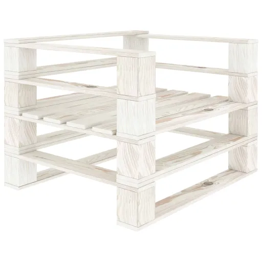 Poltrona de Paletes para Jardim Madeira Branco