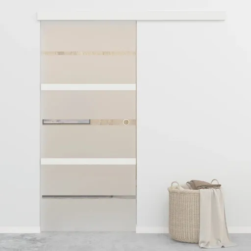 Porta Deslizante Batente Suave Vidro ESG/Alumínio 90x205 cm