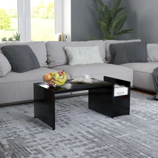 Mesa de Centro 90x45x35 cm Derivados de Madeira Preto