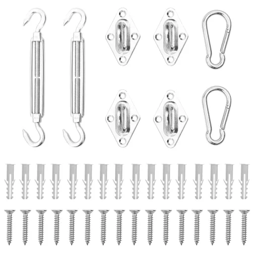 Conjunto Acessórios p/ para-Sol Vela Aço Inoxidável (8 pcs)