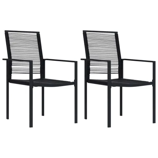 Cadeiras de Jardim   Vime de PVC Preto (2 pcs)
