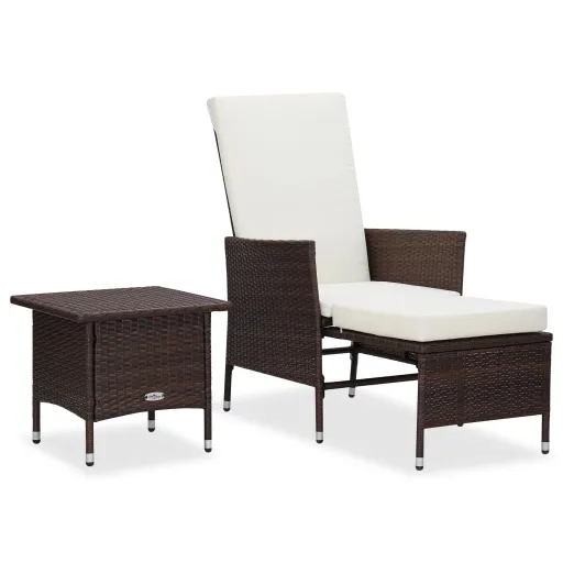Conjunto Lounge Jardim c/ Almofadões Vime PE Castanho (2 pcs)