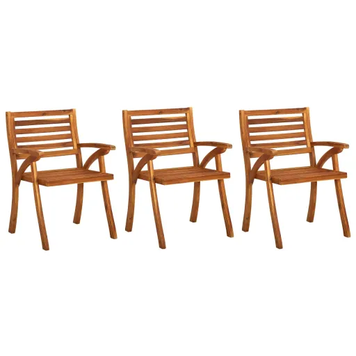 Cadeiras de Jardim   Madeira de Acácia Maciça (3 pcs)
