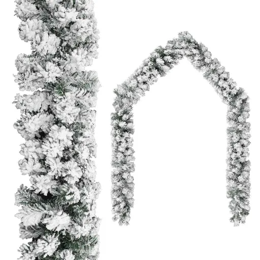 Grinalda de Natal com Neve 20 m PVC Verde