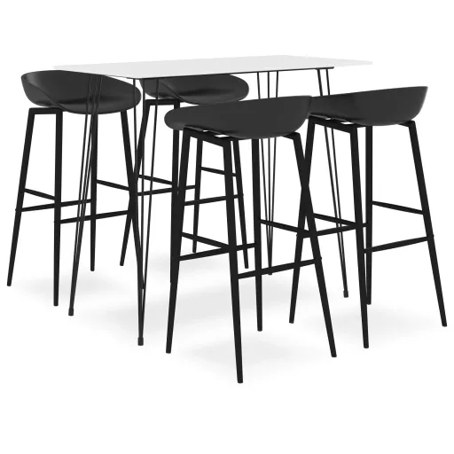 Conjunto de Bar Branco e Preto (5 pcs)