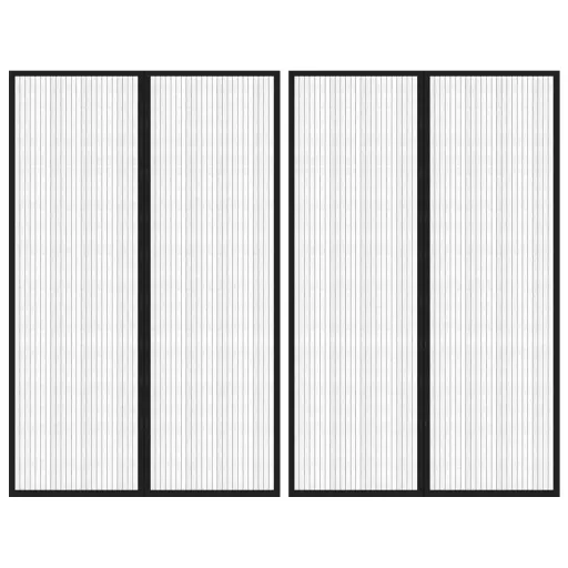 Cortinas de Porta Anti-Insetos Magnéticas   220x130cm Preto (2 pcs)