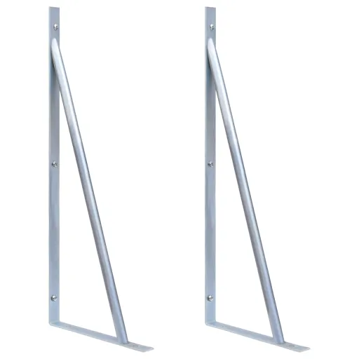 Suportes para Postes de Vedação   Aço Galvanizado (2 pcs)