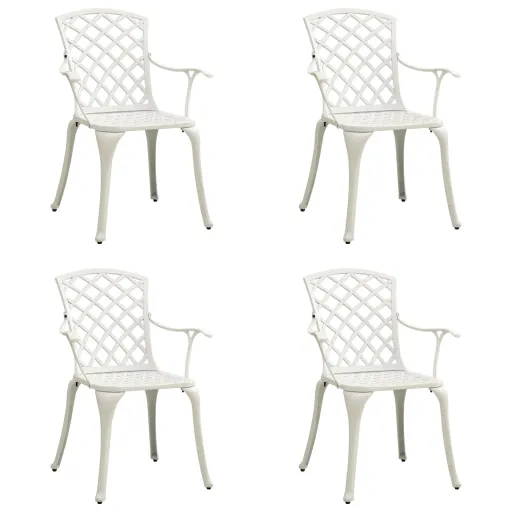 Cadeiras de Jardim   Alumínio Fundido Branco (4 pcs)
