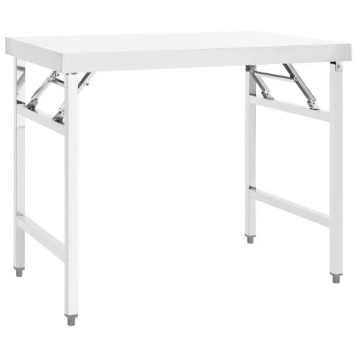 Mesa de Trabalho de Cozinha Dobrável 100x60x80cm Aço Inoxidável
