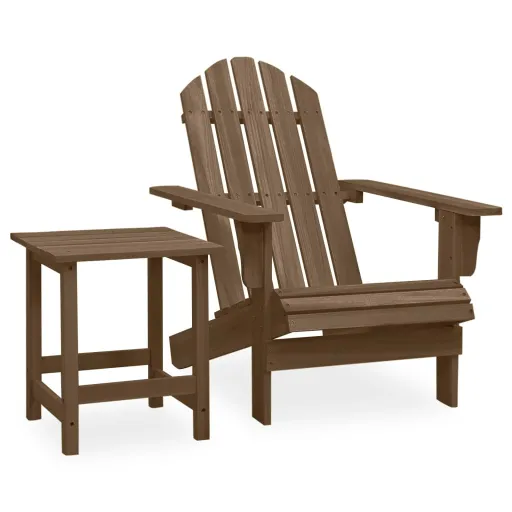 Cadeira de Jardim Adirondack com Mesa Madeira de Abeto Castanho