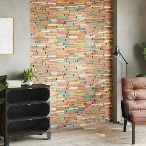 Painéis Revestimento de Parede   1,03 m² Teca Maciça (10 pcs)