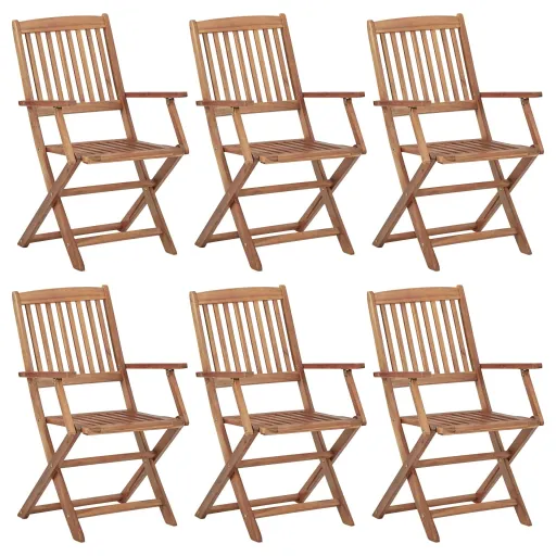 Cadeiras de Jardim Dobráveis   Madeira de Acácia Maciça (6 pcs)