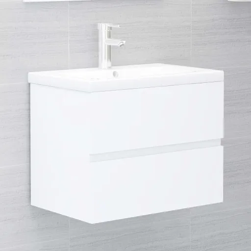 Armário de Lavatório 60x38,5x45 cm Derivados de Madeira Branco