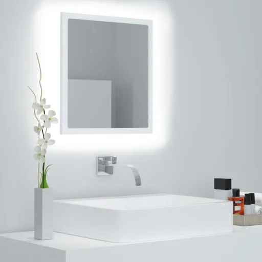 Espelho de Casa de Banho com LED 40x8,5x37 cm Acrílico Branco