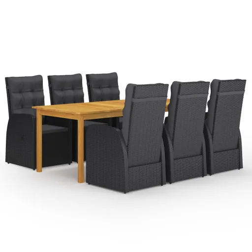 Conjunto de Jantar de Jardim Preto (7 pcs)