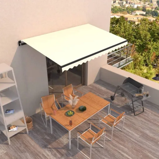 Toldo Retrátil Manual 400x350 cm Cor Creme