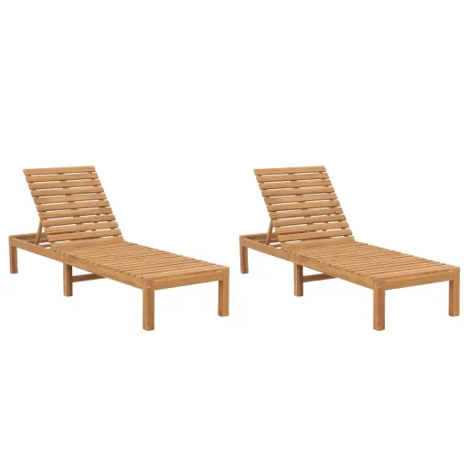 Espreguiçadeiras   Madeira de Teca Maciça (2 pcs)