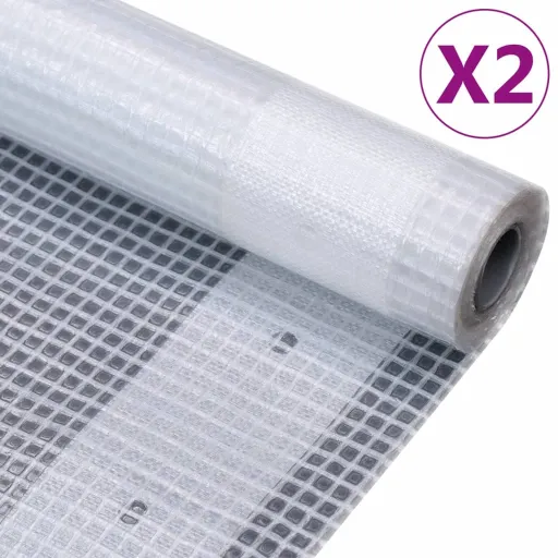 Lonas em Tecido Imitação de Gaze   260 g/m² 4x6 m Branco (2 pcs)