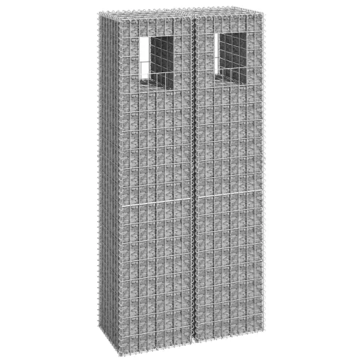 Postes/Cestos Gabião   40x40x180 cm Ferro (2 pcs)