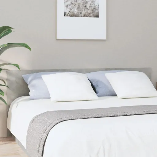 Cabeceira Cama 200x1,5x80 cm Derivados Madeira Cimento Cinzento