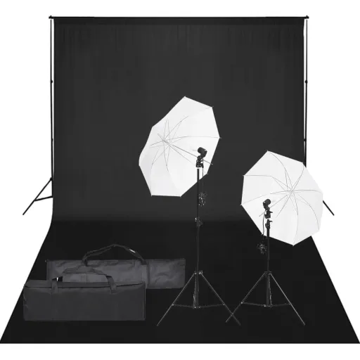 Kit de Estúdio Fotográfico com Conjunto de Iluminação e Fundo