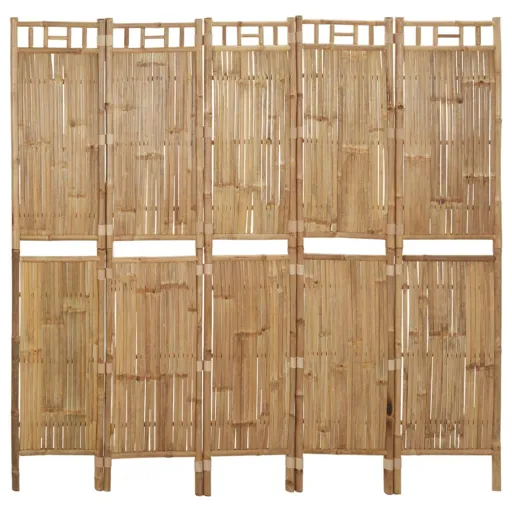 Biombo/Divisória com 5 Painéis 200x180 cm Bambu